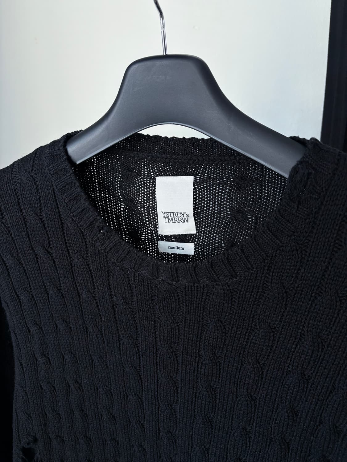 [M] 예스터데이 투모로우 케이블 디스트레스 니트 상품이미지4
