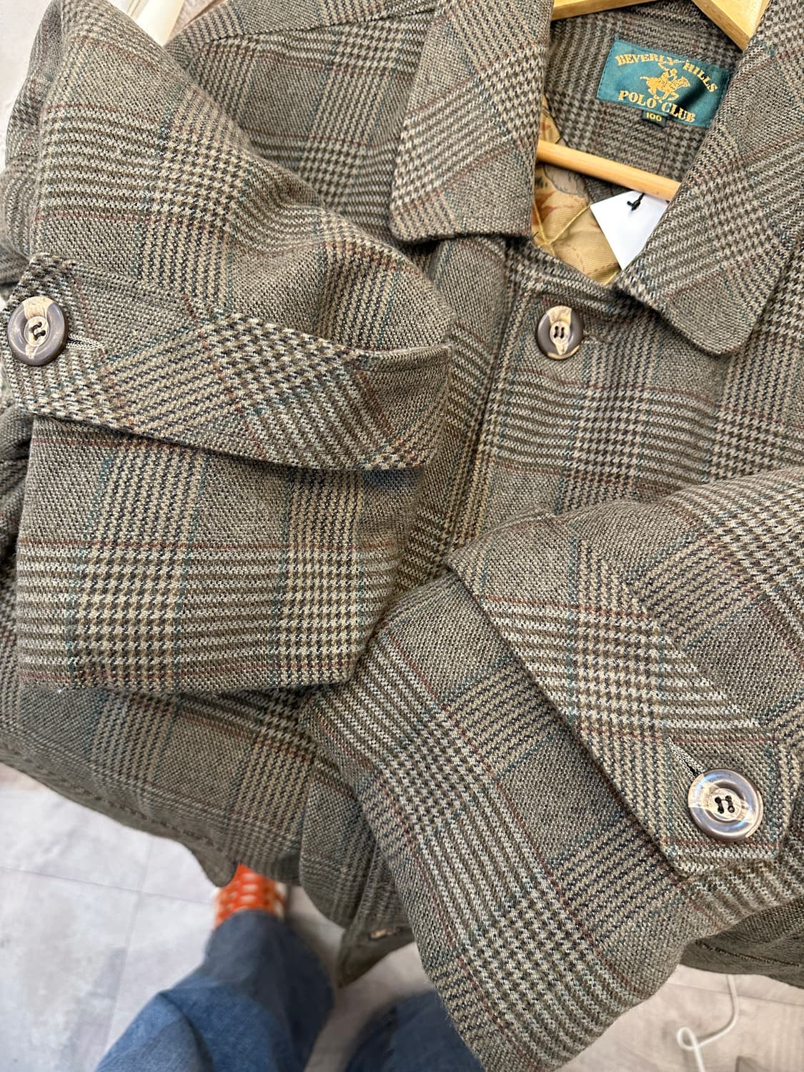 100)베버리힐즈 폴로 클럽 체크 누빔 하프 점퍼 상품이미지8