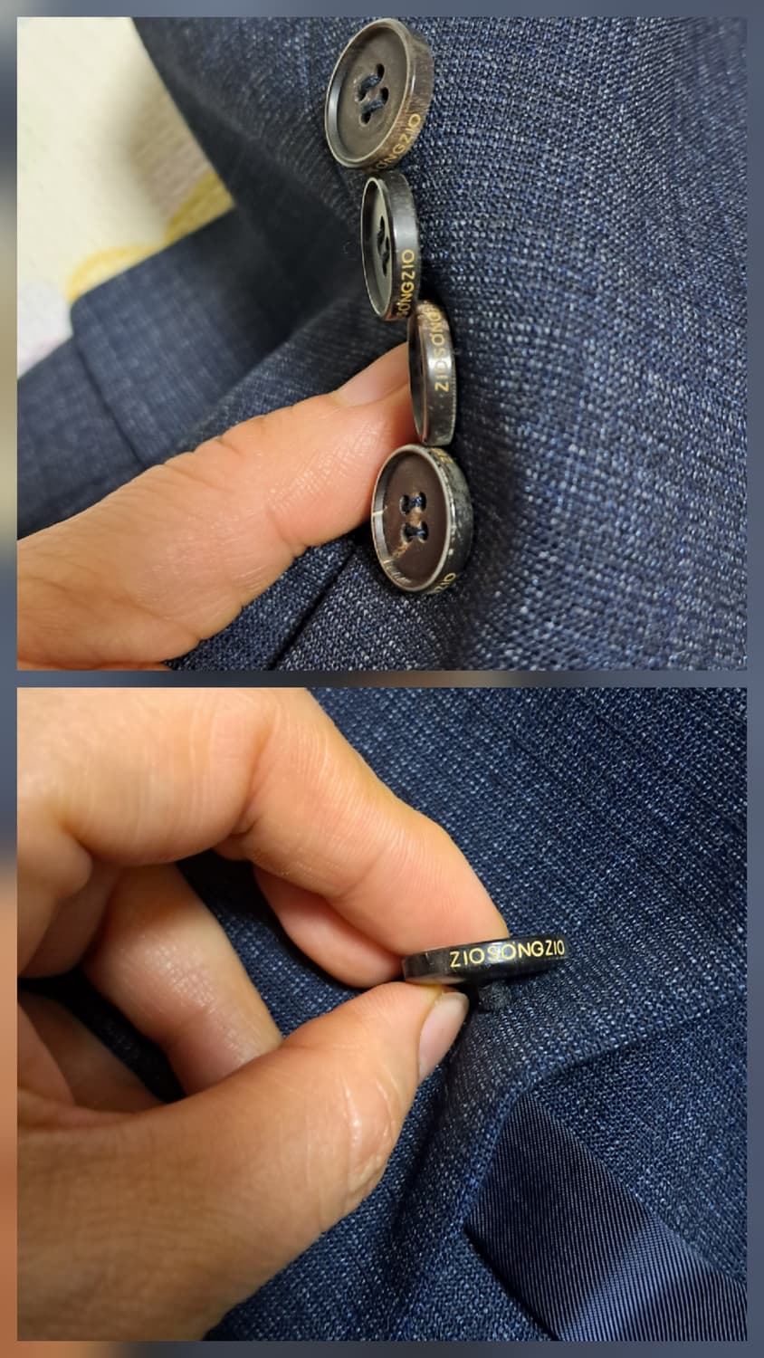 (상태최상)지오송지오 남성 체크 자켓 100~날씬105 상품이미지9