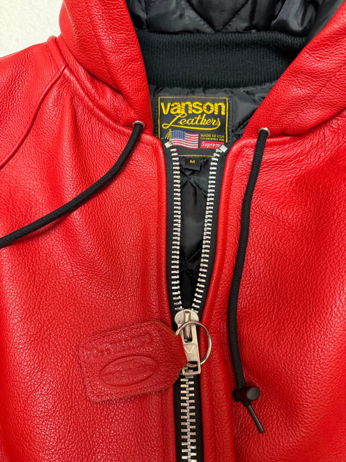 슈프림 X 밴슨 레더 후드 워크 자켓 M 상품이미지3