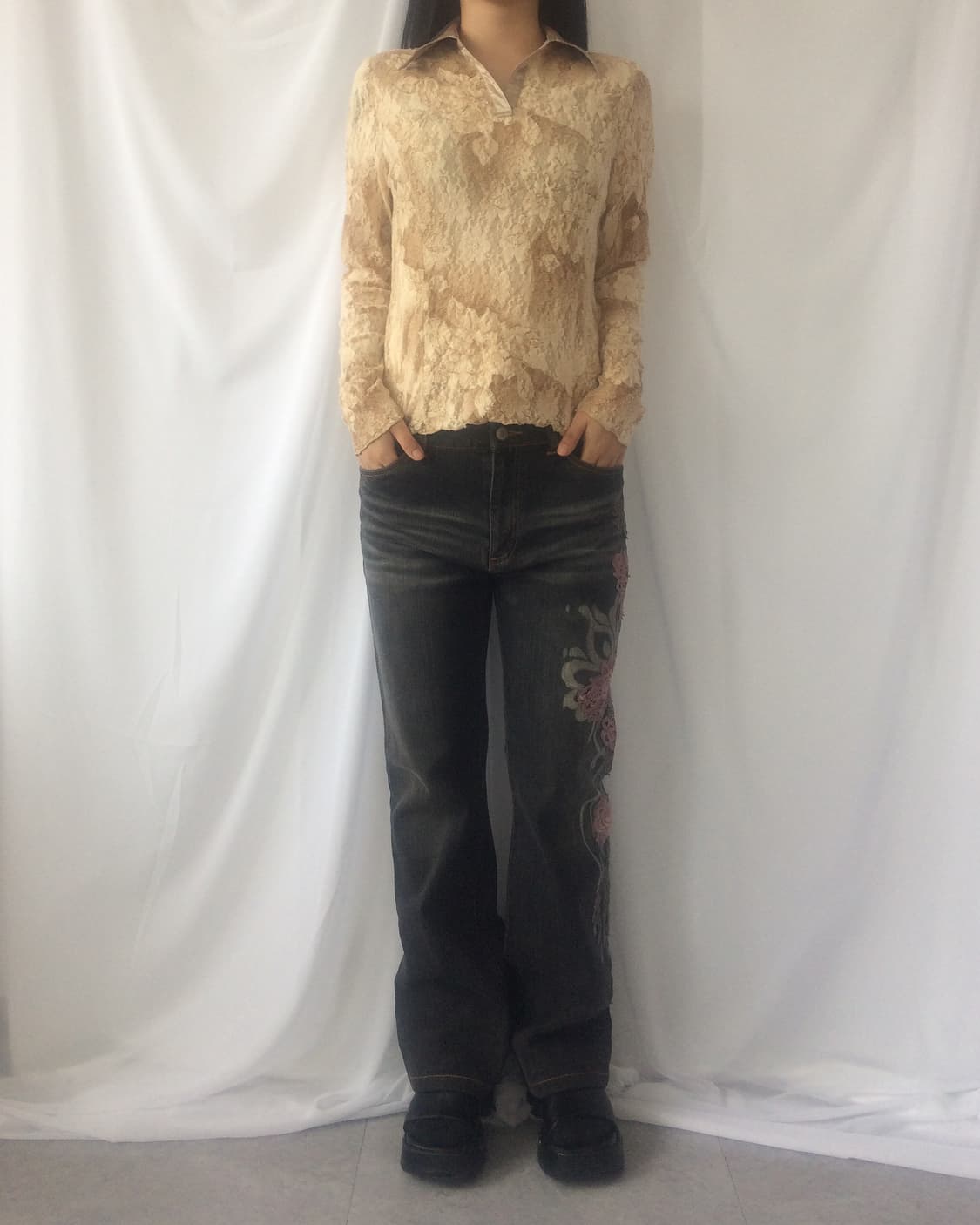 Oriental mood patch point denim pants 상품이미지4