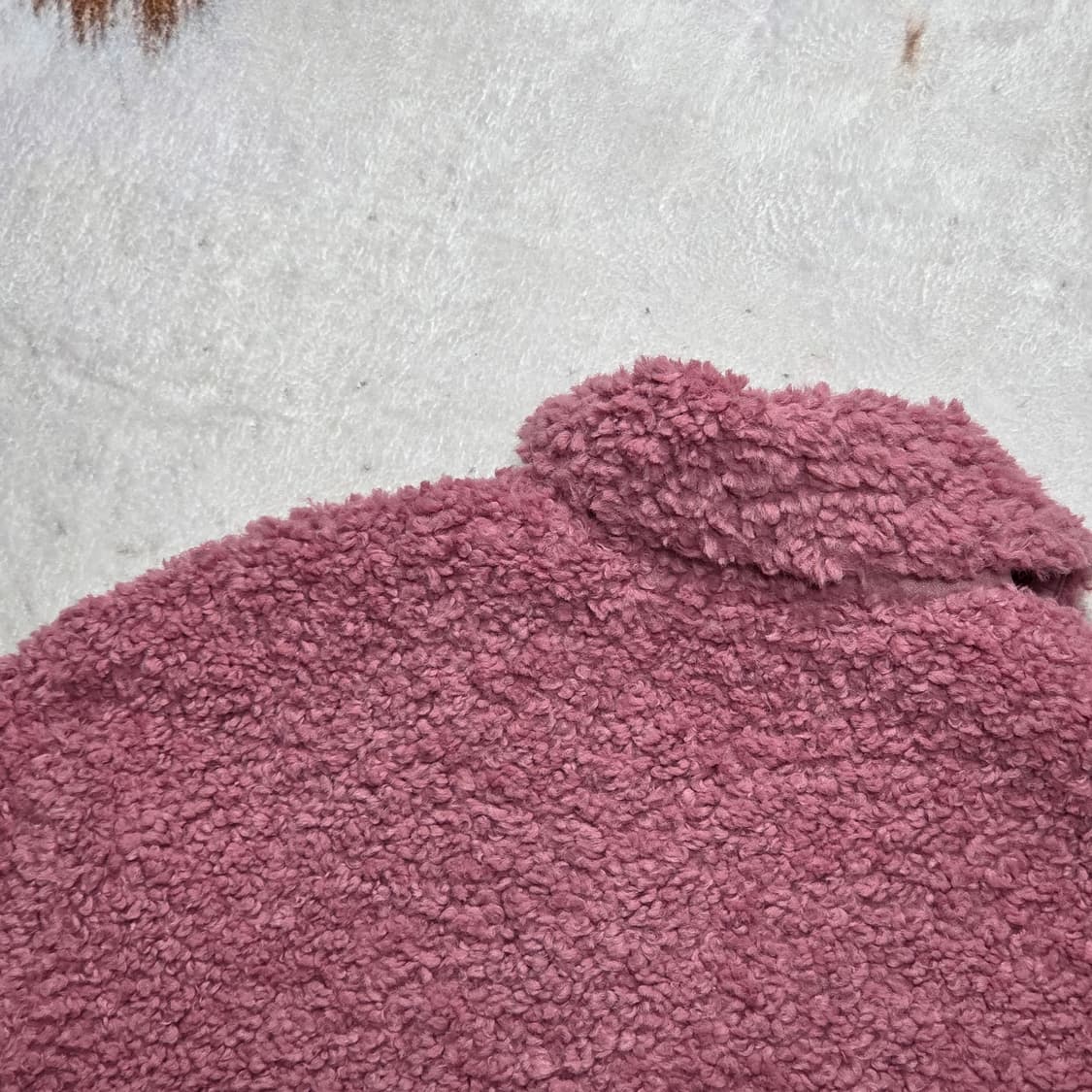 빈티지 핑크 뽀글이 퍼 누빔 자켓 상품이미지5