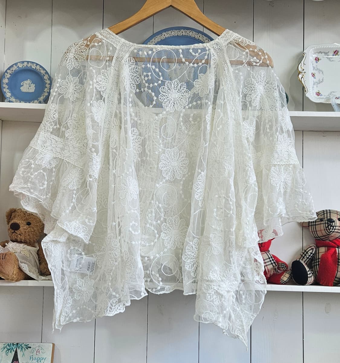 플라워 레이스 케이프 블라우스 상품이미지6