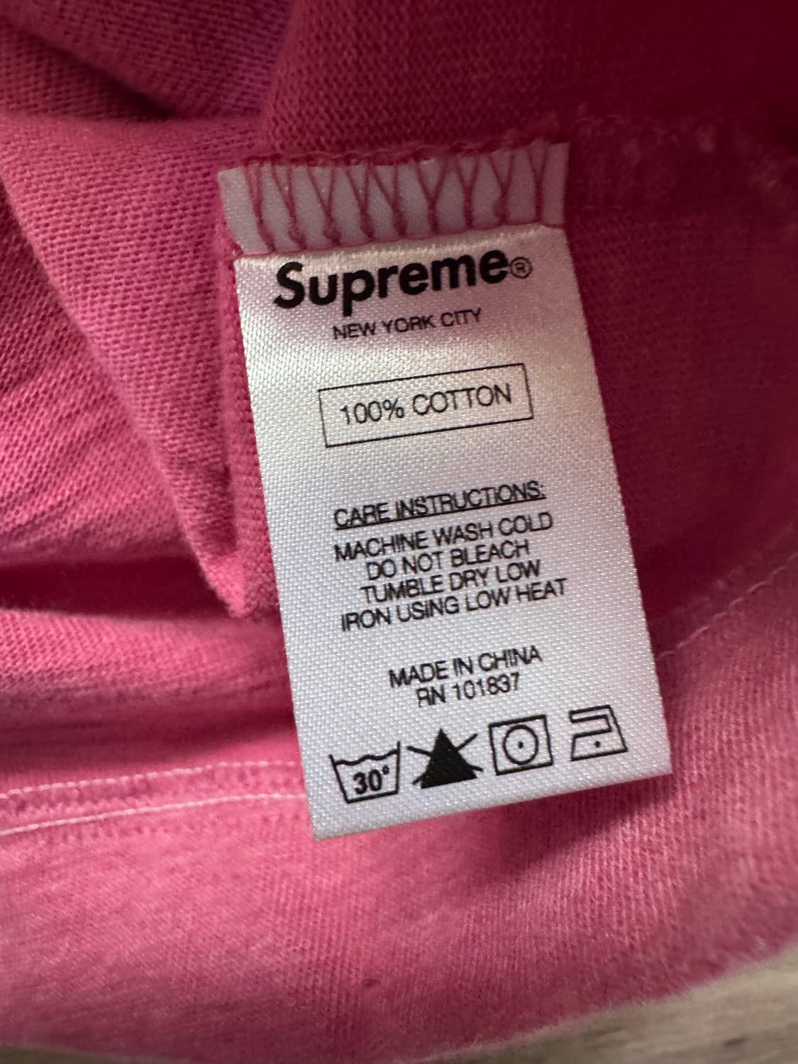 슈프림 맨투맨 롱슬리브 핑크 상품이미지4