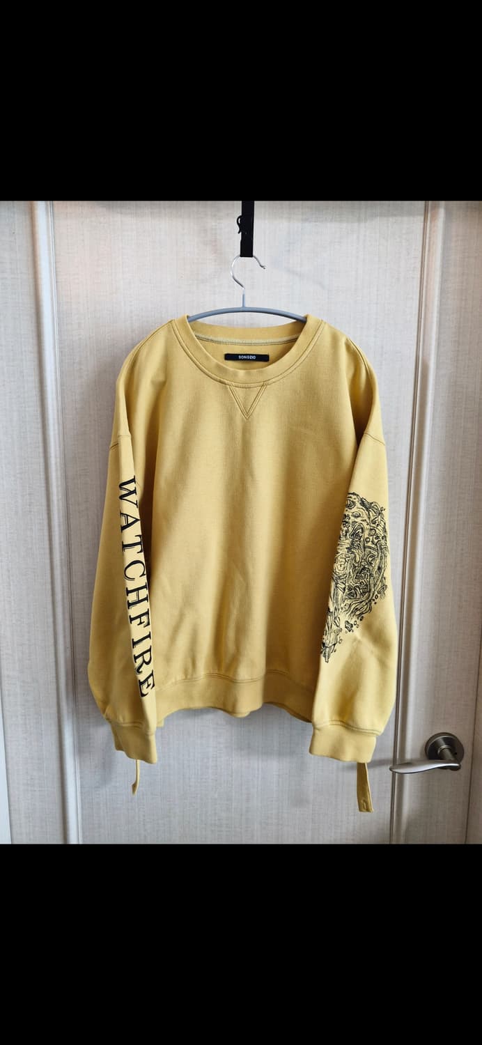 송지오옴므 자수 맨투맨 머스타드 오버핏 50 상품이미지1