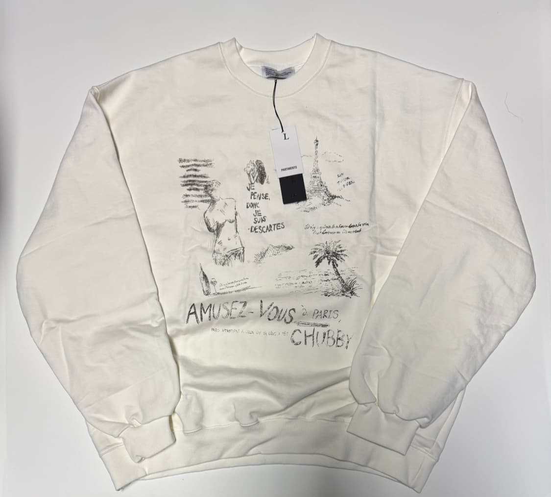 <새상품> 파르티멘토 빅 사이즈 프린팅 맨투맨 2XL~3XL 상품이미지1