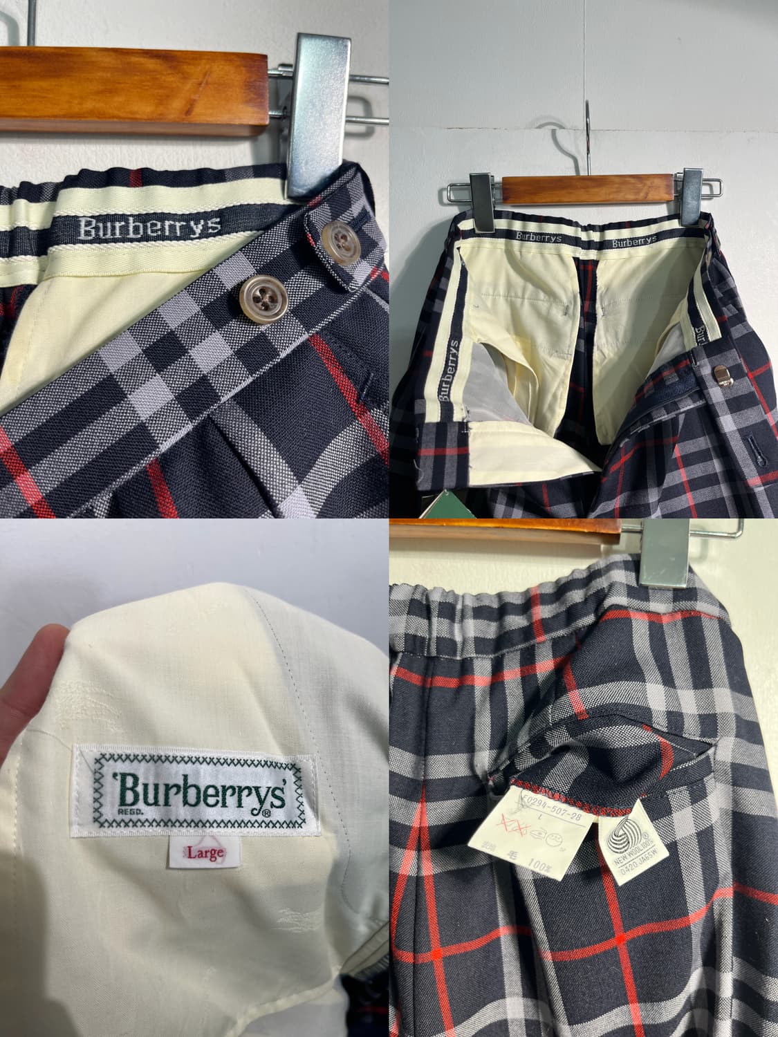 [L] (새상품) burberry 버버리 wool 100% 팬츠 상품이미지10