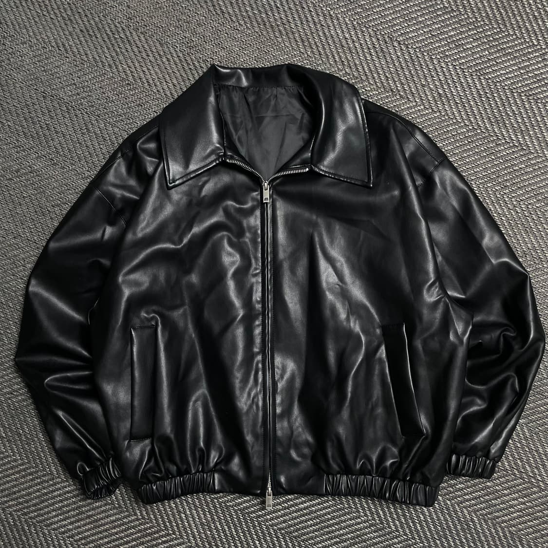 비바브라운 비건레더 미니멀 투웨이 가죽자켓y 5240 상품이미지2