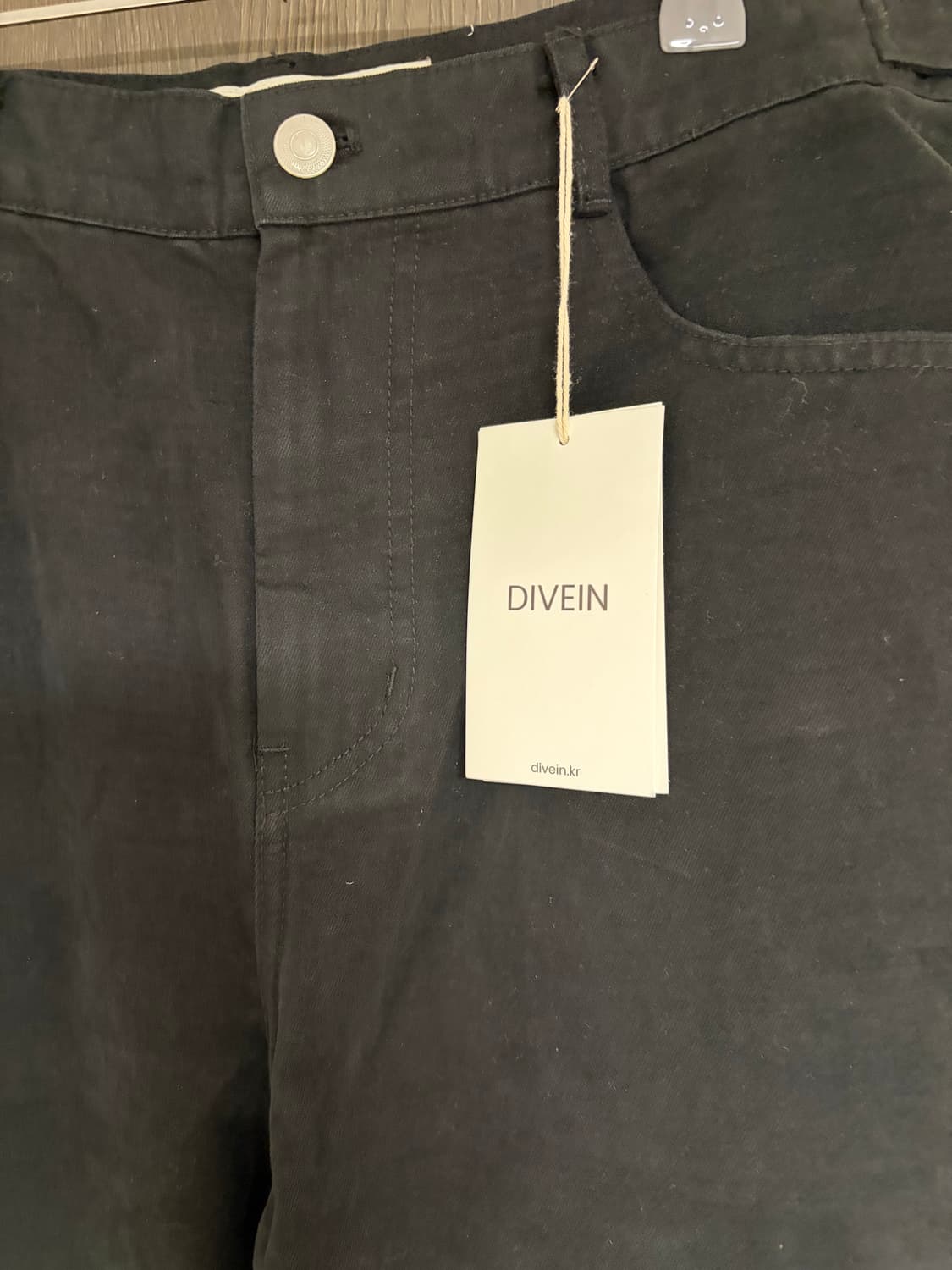 새상품) 다이브인 워시드 커브드 치노팬츠 1사이즈 블랙 상품이미지3
