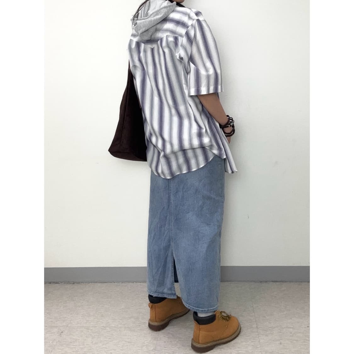 빈티지 스트라이프 반팔 셔츠 상품이미지4