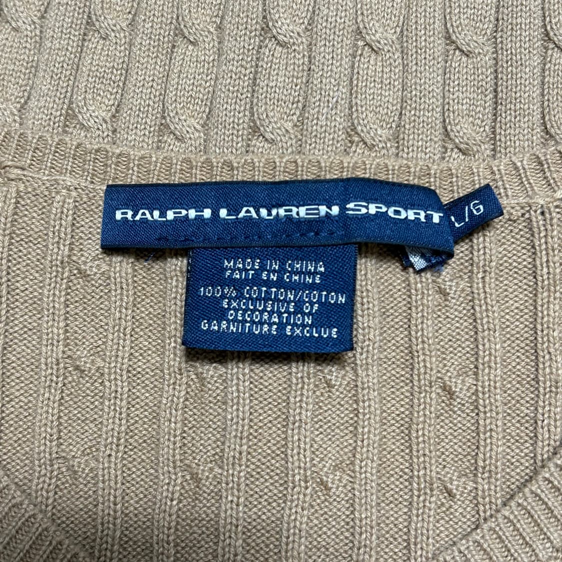 L 폴로랄프로렌 여성용 케이블 라운드넥 가디건  상품이미지4