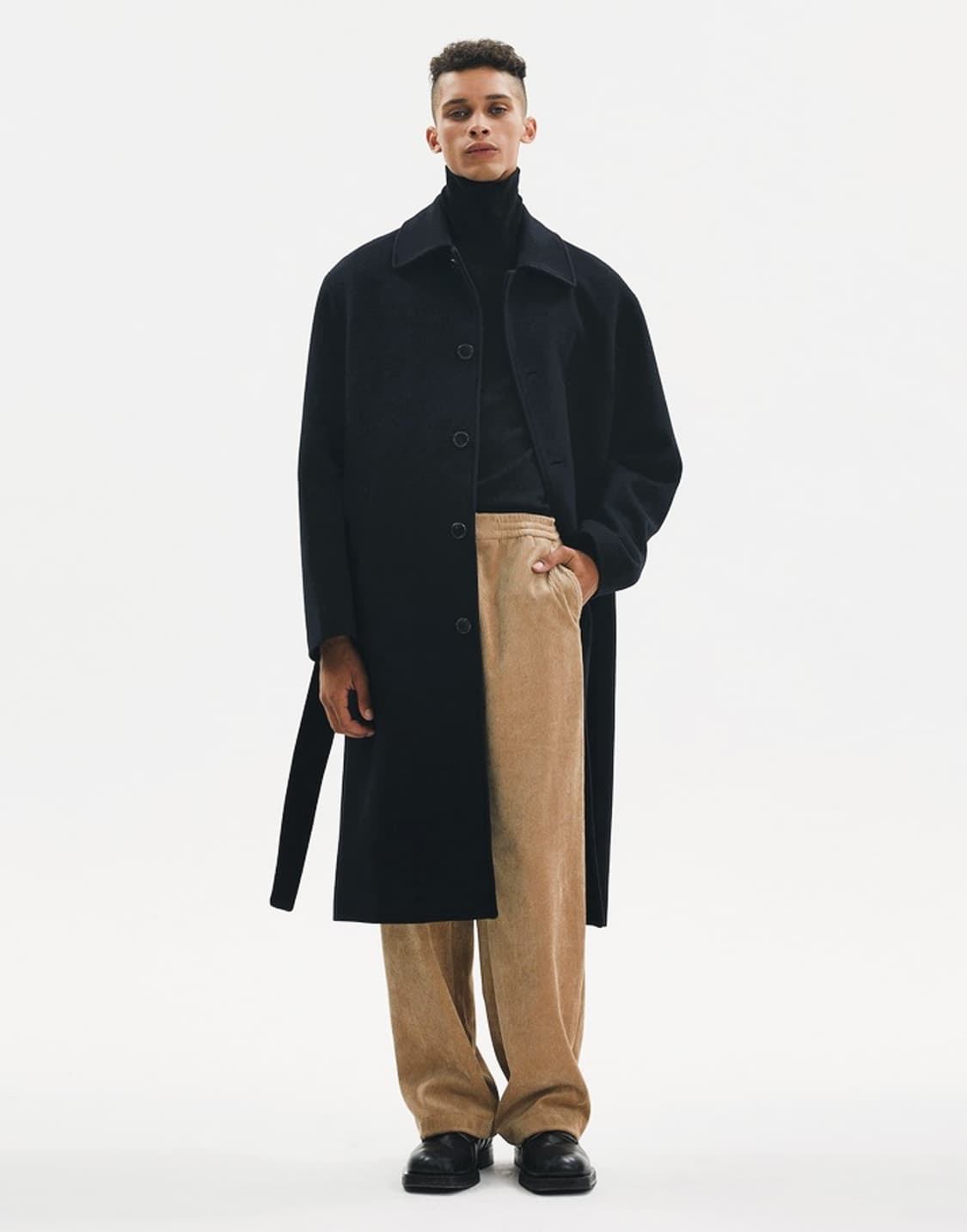 캐시미어 로브 발마칸 코트 블랙 핸드메이드 상품이미지1