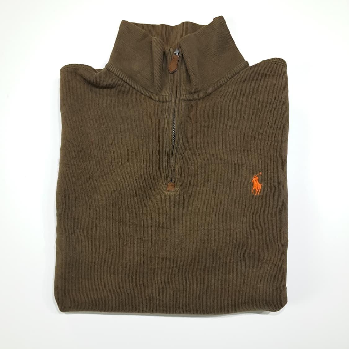 CL346 L 폴로 00s 코튼 가죽풀러 브라운 니트 스웨터 상품이미지8