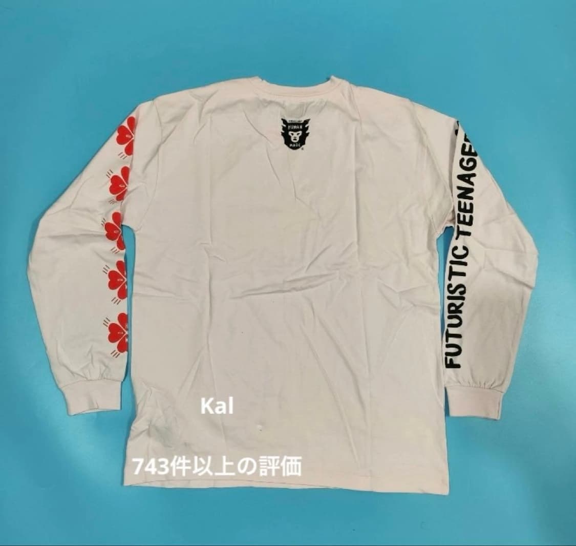 휴먼메이드 하트 그래픽 롱슬리브 티셔츠 화이트 상품이미지2