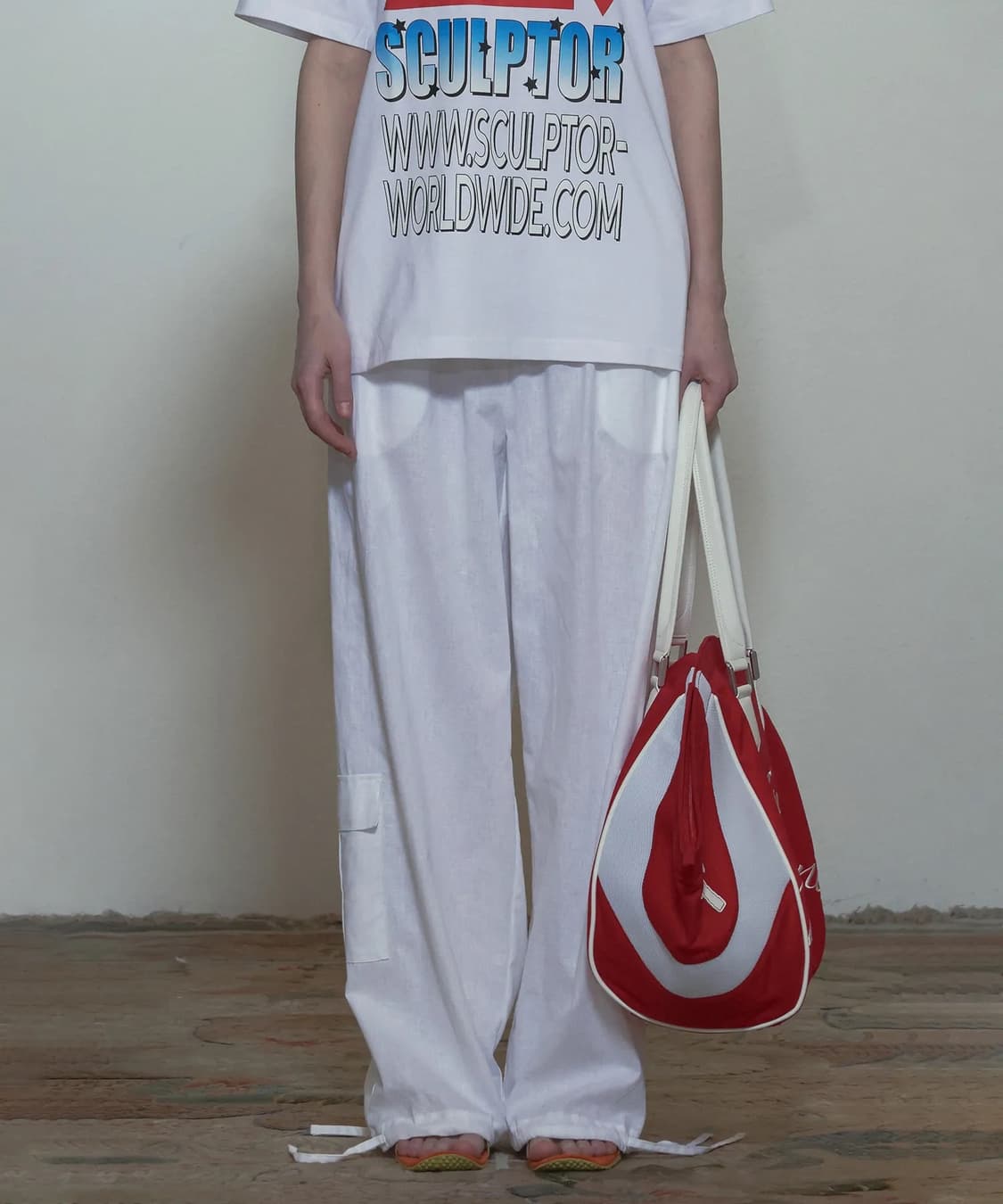 [S] 스컬프터 린넨 카고 조거팬츠 화이트 상품이미지1