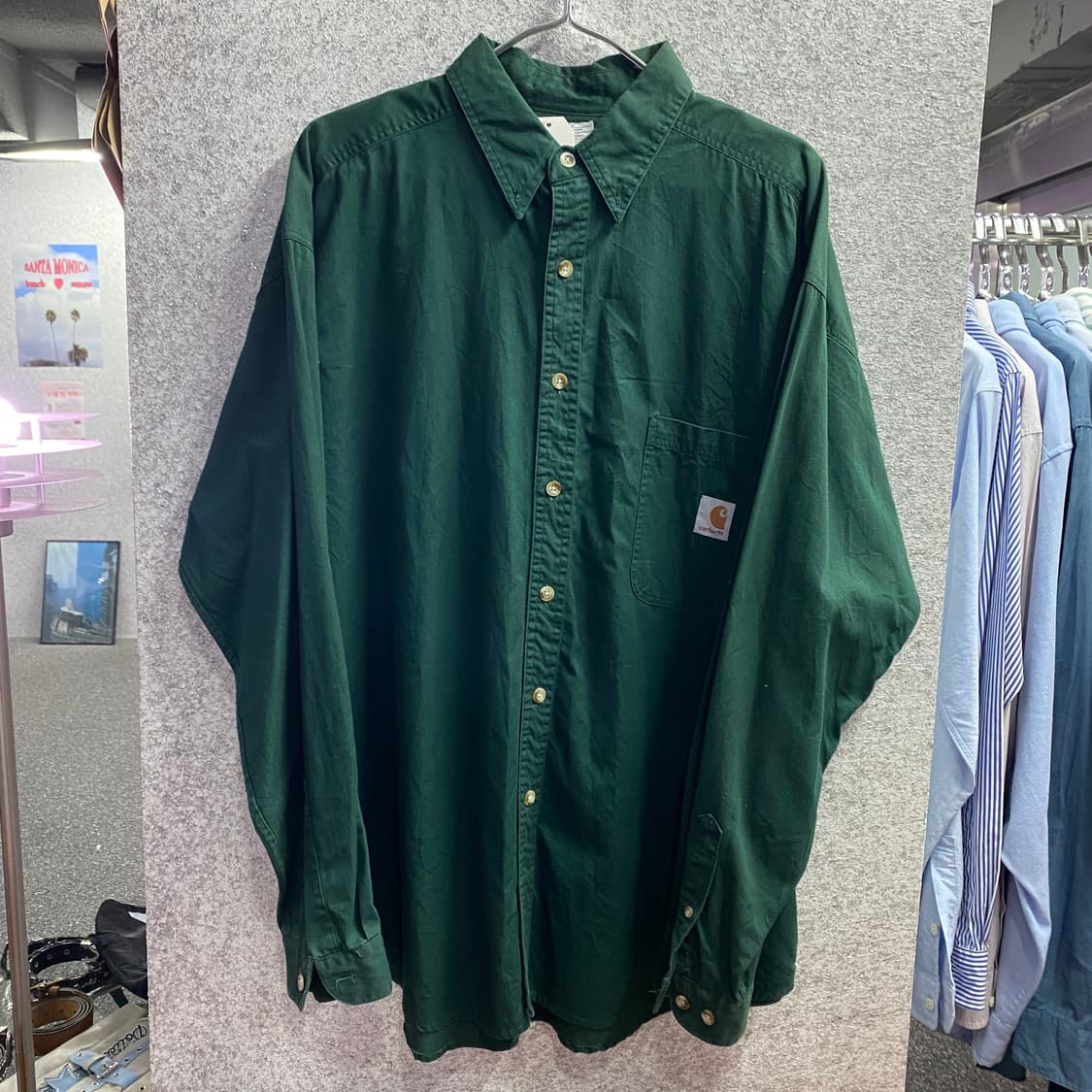 칼하트 패치로고 그린 워크 셔츠 B3644 상품이미지2