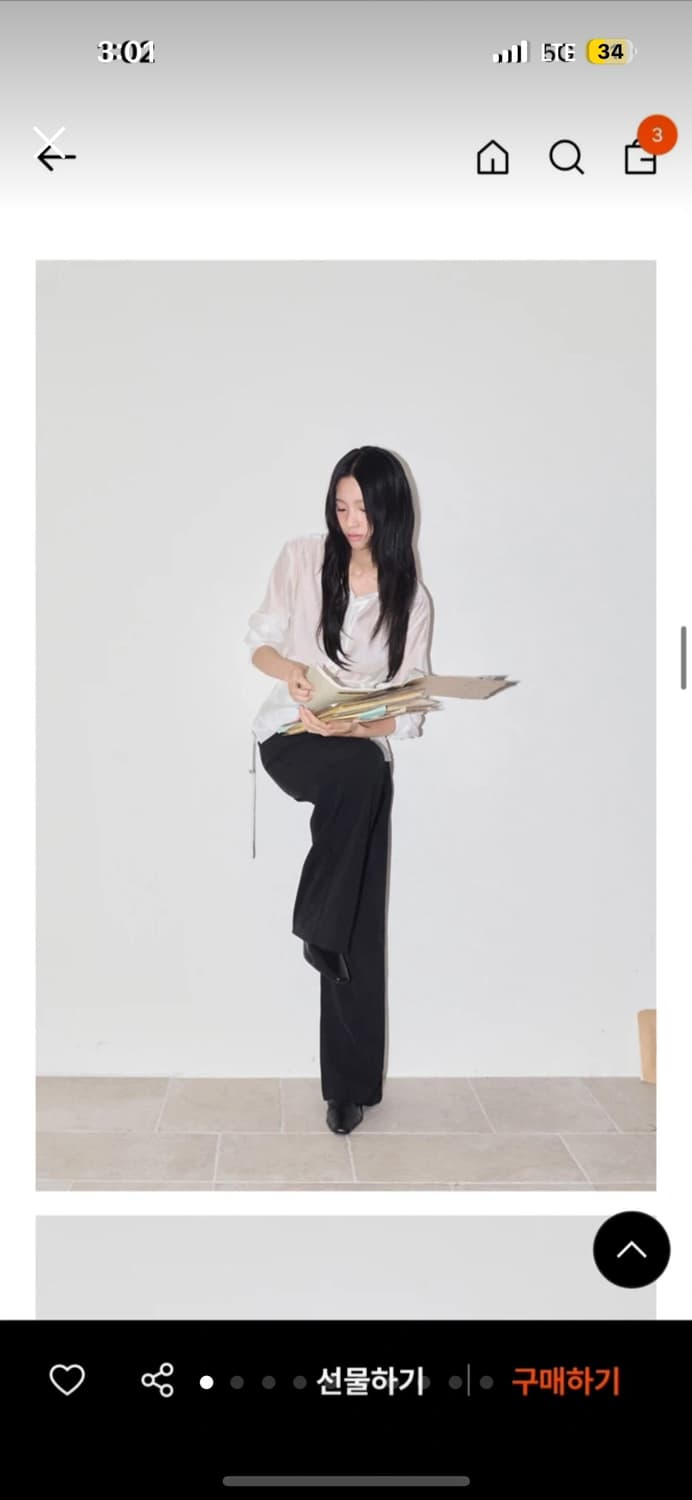 오디에스 화이트 실키 랩 셔츠 상품이미지1