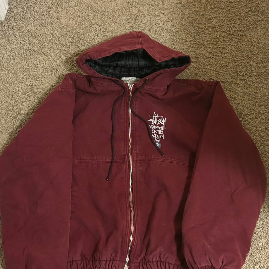 스투시 캔버스 인슐레이티드 워크 자켓 버건디 상품이미지1