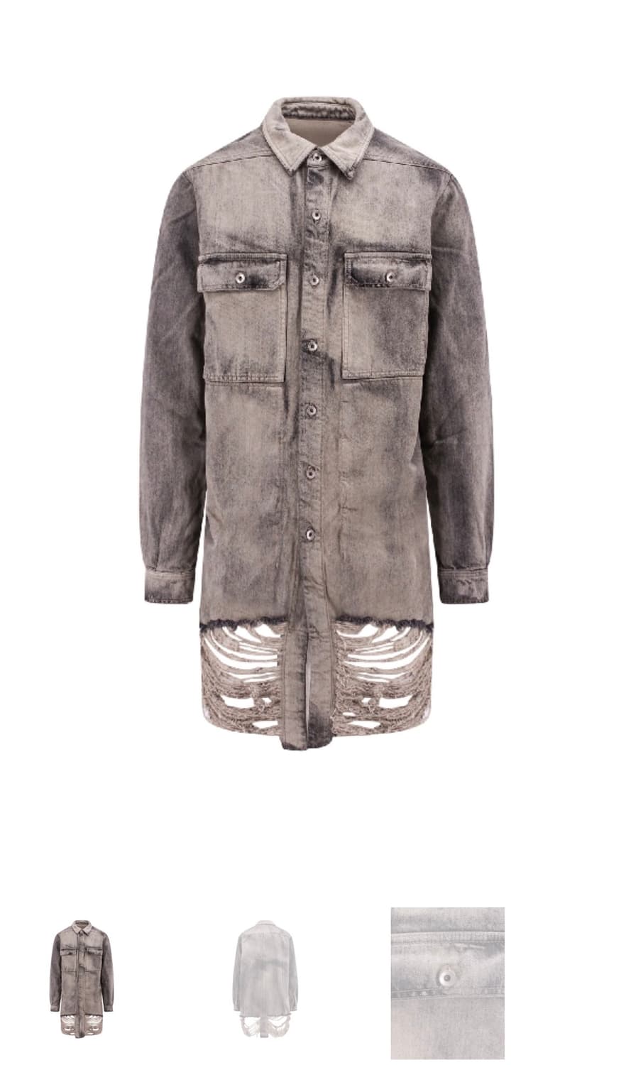 [M] 릭오웬스 다크쉐도우 아우터셔츠 미네랄 프린지드 상품이미지10