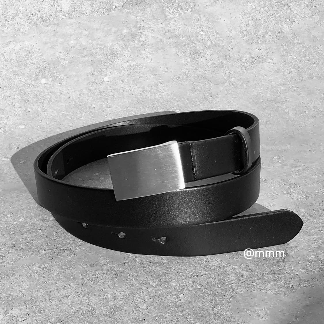[Unisex] 스퀘어 실드 버클 가죽 벨트 상품이미지9