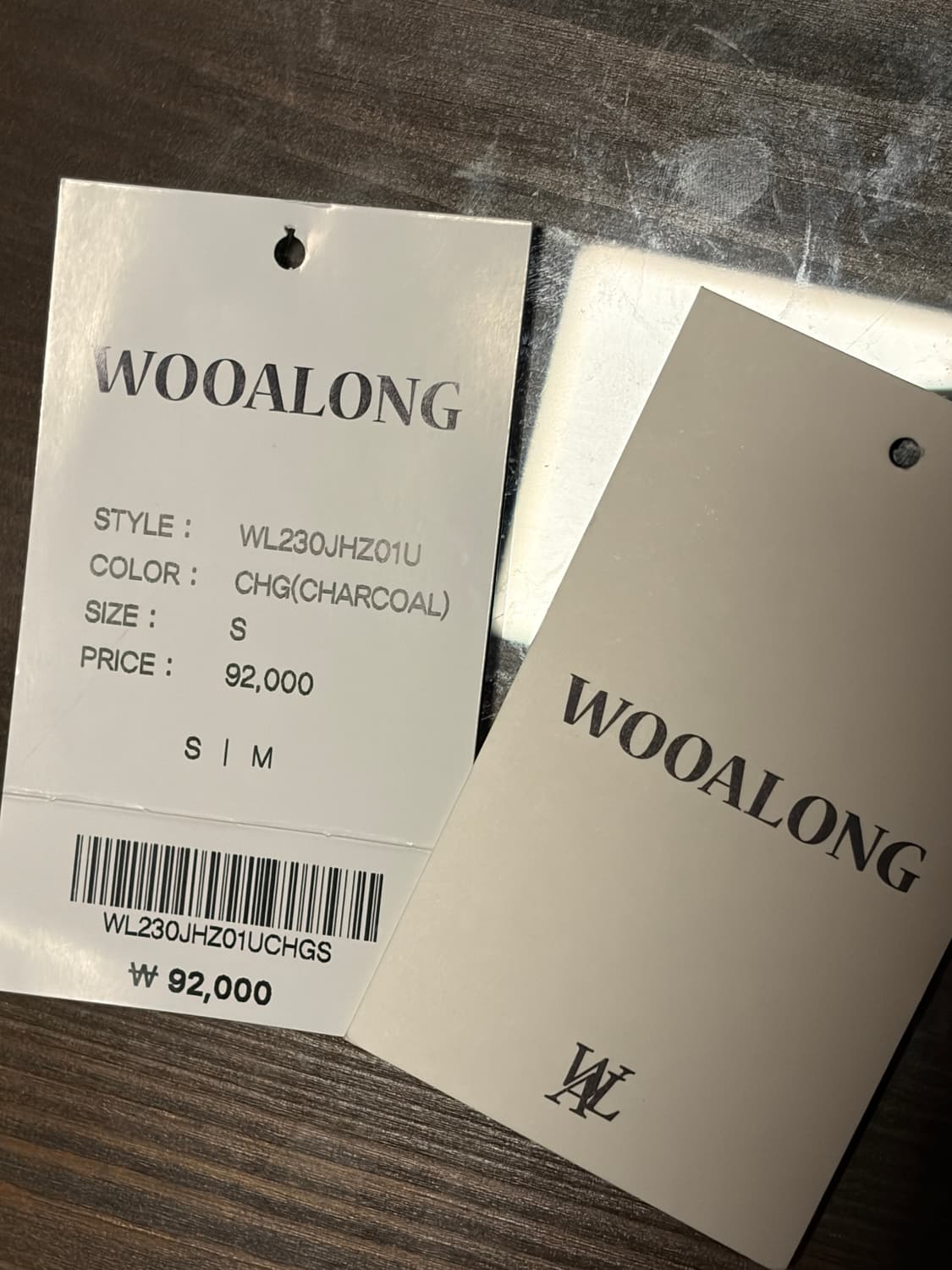 우알롱 시그니처 후드집업 차콜 S (품절상품) 상품이미지8