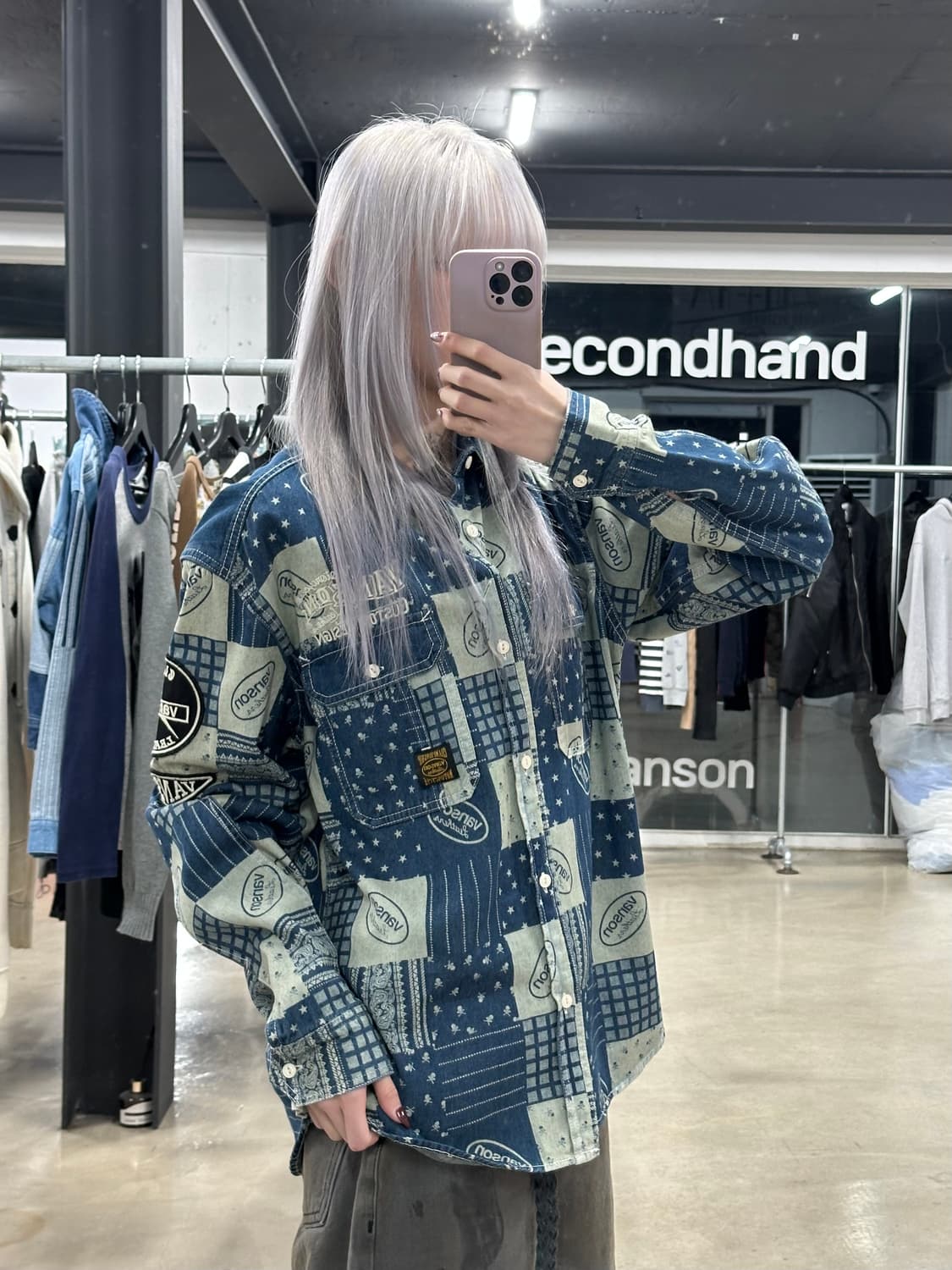 벤슨 패치워크 데님 셔츠 상품이미지3