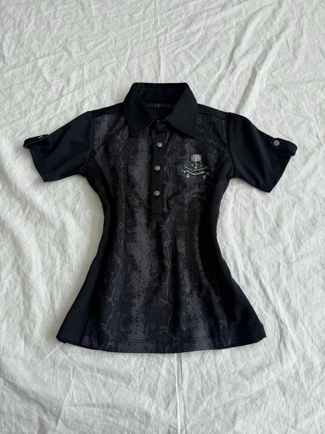 펑크 락시크 해골 파이톤 반팔탑 상품이미지1