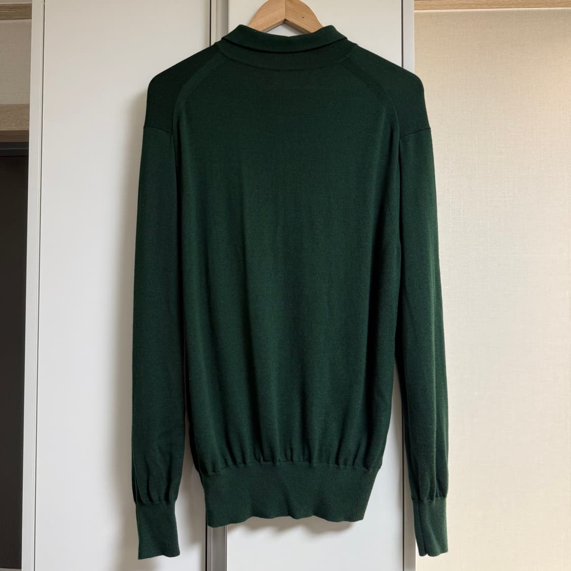 메이아스 meias 울 실크 폴로 니트 딥그린 L 상품이미지3