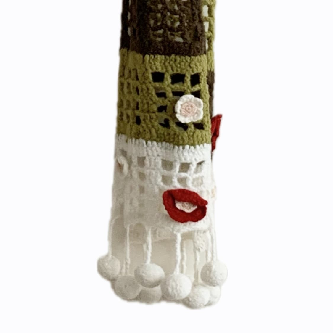 [빈티지] 모리걸 동백꽃 뜨개 폼폼이 목도리 상품이미지2