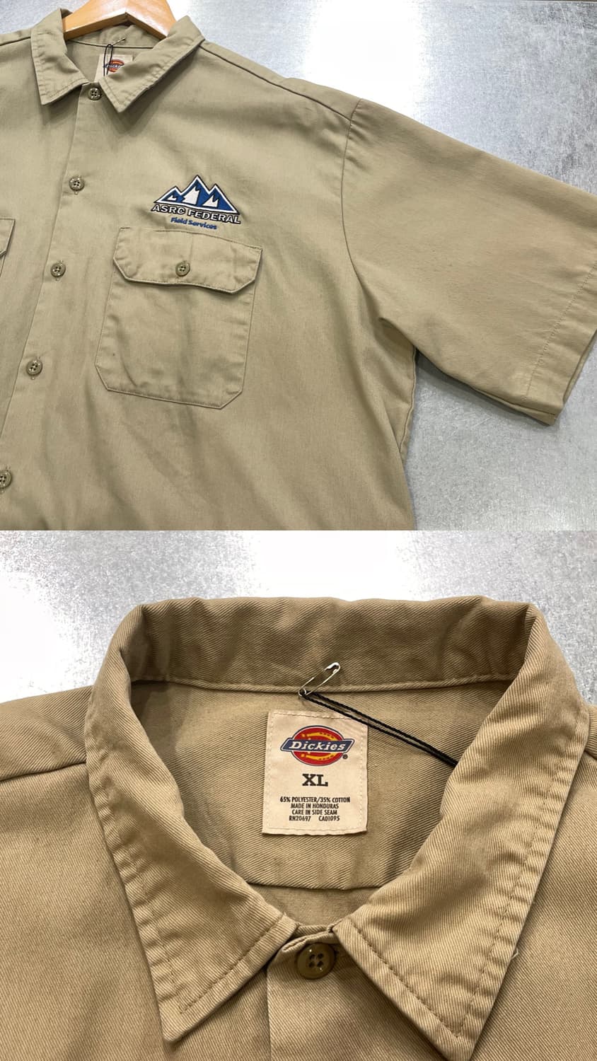 (XL) Dickies 디키즈 반팔 자수 워크 셔츠 베이지   상품이미지10