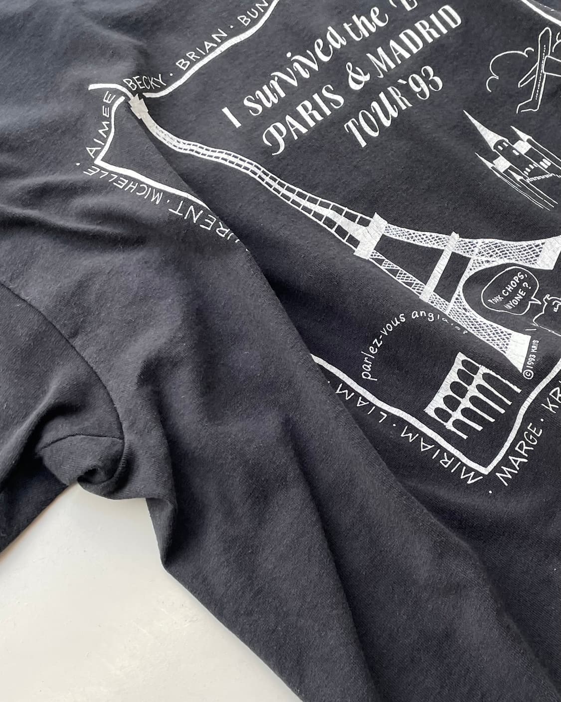 ‘Madrid & Paris tour 93’ T-shirt L 상품이미지10