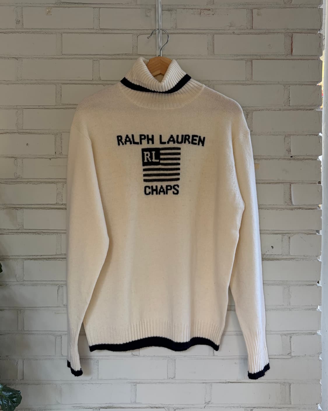 챕스 랄프로렌 아이보리 네이비 니트 상품이미지1