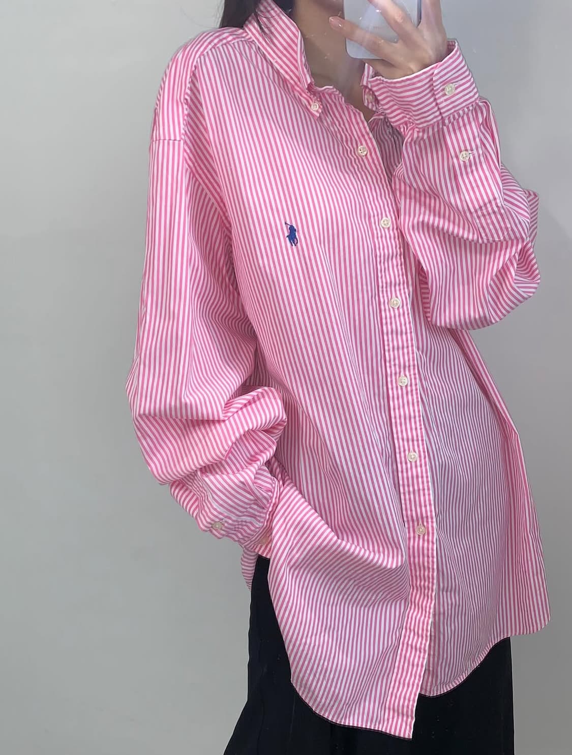 Polo by RalphLauren 폴로 핑크 스트라이프 셔츠 상품이미지3