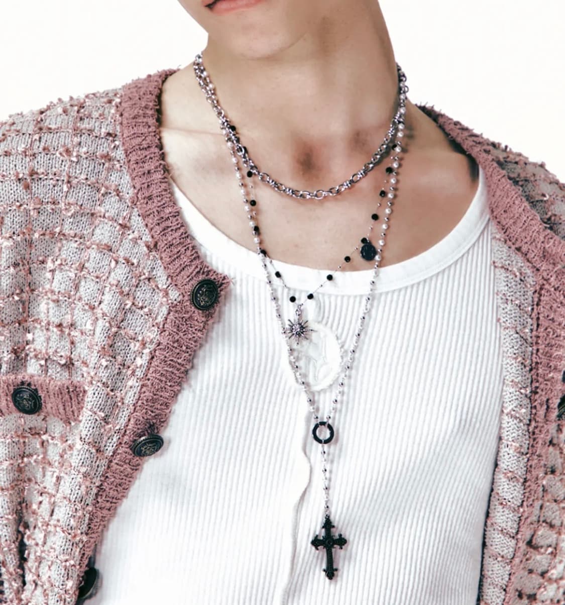 Versatile Layered Necklace(White) 상품이미지2