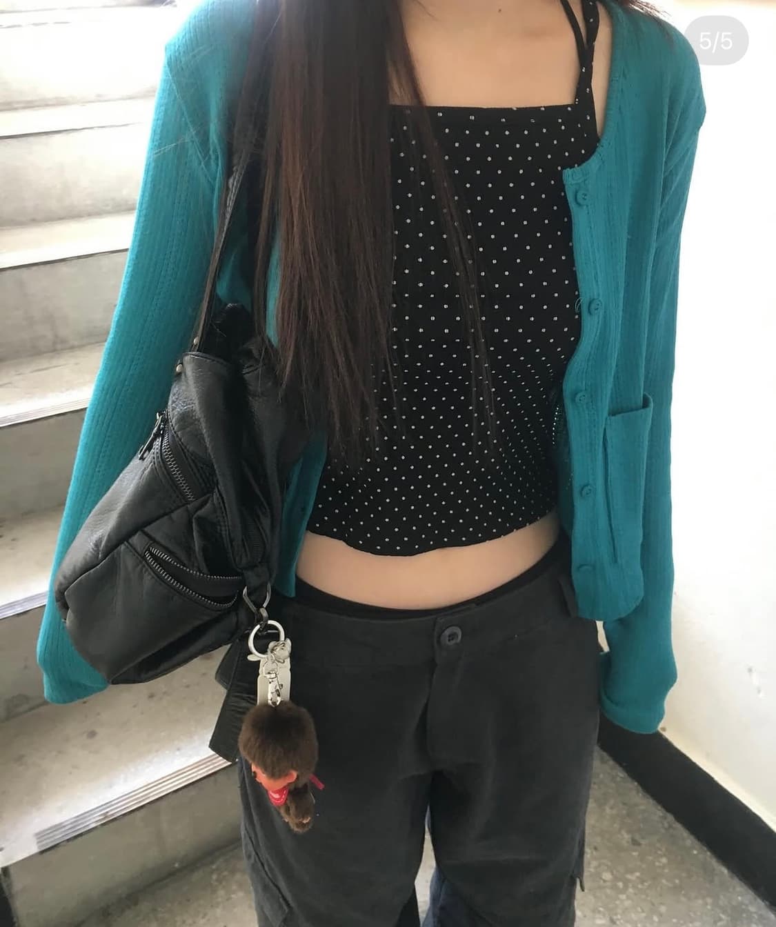 아워캐비넷 펀칭 가디건 민트(청록색) 상품이미지1
