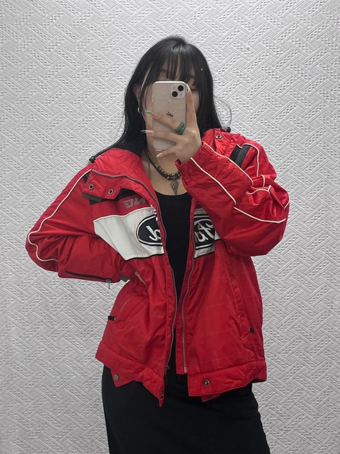 푸부 FUBU 포드 머스탱 레이싱 바람막이 자켓 L C08921 상품이미지1