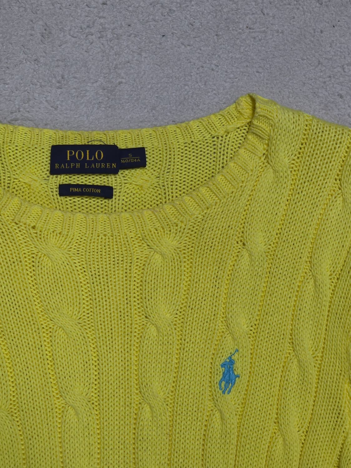 폴로 랄프로렌 옐로우 케이블 니트 S 상품이미지2