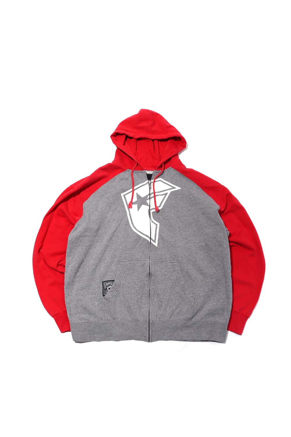 FAMOUS 레글런 배색 기모 후드집업 size XL 상품이미지1