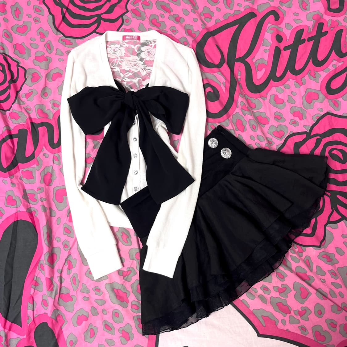 MA*RS마즈 큐빅스톤 도트 프릴 스커트 히메오네갸루109핀터00s 상품이미지1