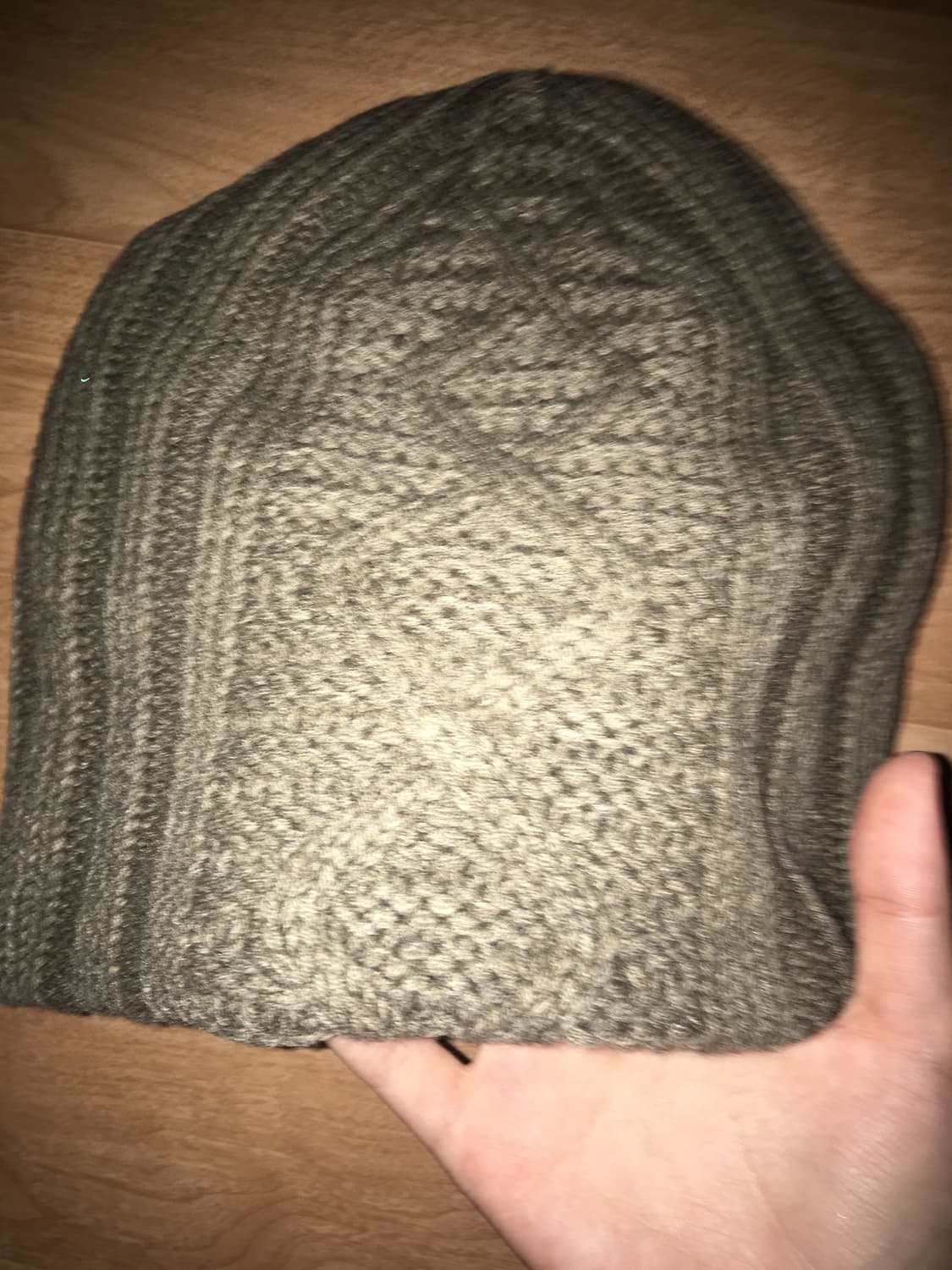 해칭룸 자카드 빅 비니 카키 상품이미지2