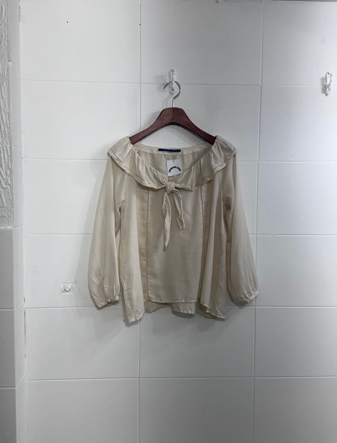 오네 라떼 갸루 브라운 울 퍼 코트 아이보리 블라우스 [스윙잉홍대] 상품이미지4