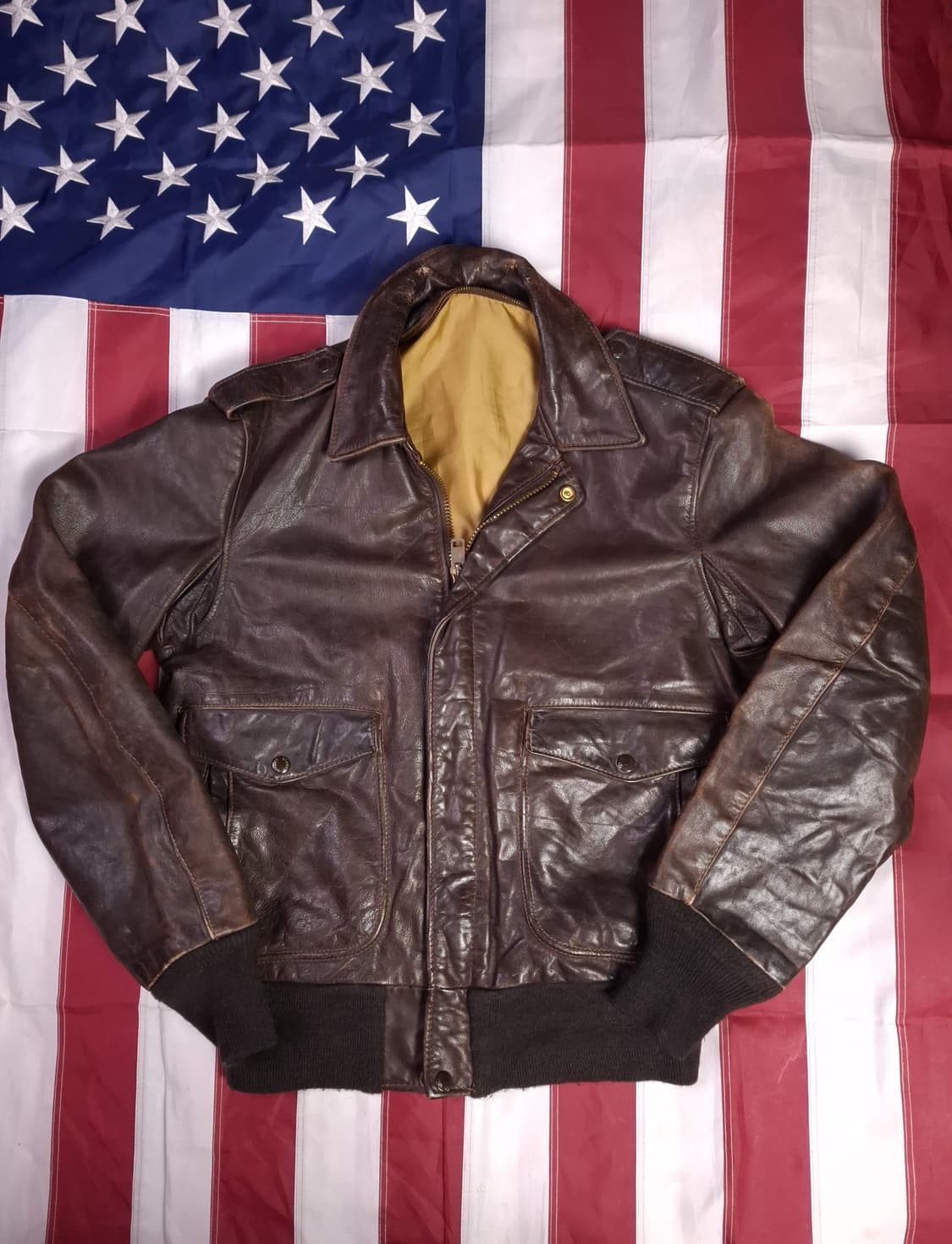 오리지날 미국제조 쇼트사 미해군 G-1 TAPE 리얼레더 자켓 상품이미지1