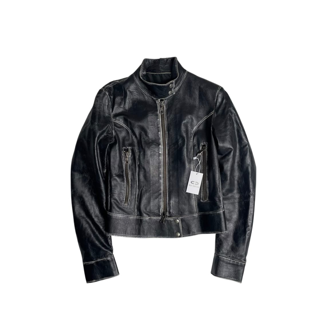 QUBHA 그라데이션 레더 자켓 상품이미지1