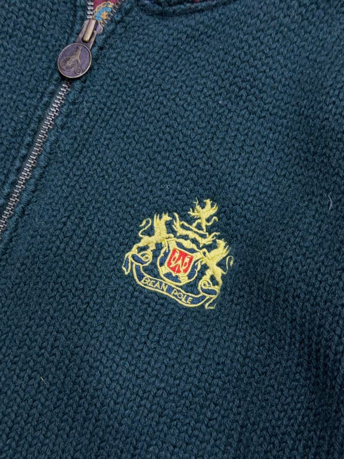 빈폴 헤비 울 자수 페이즐리 배색 니트 집업 스웨터 자켓 100 상품이미지5