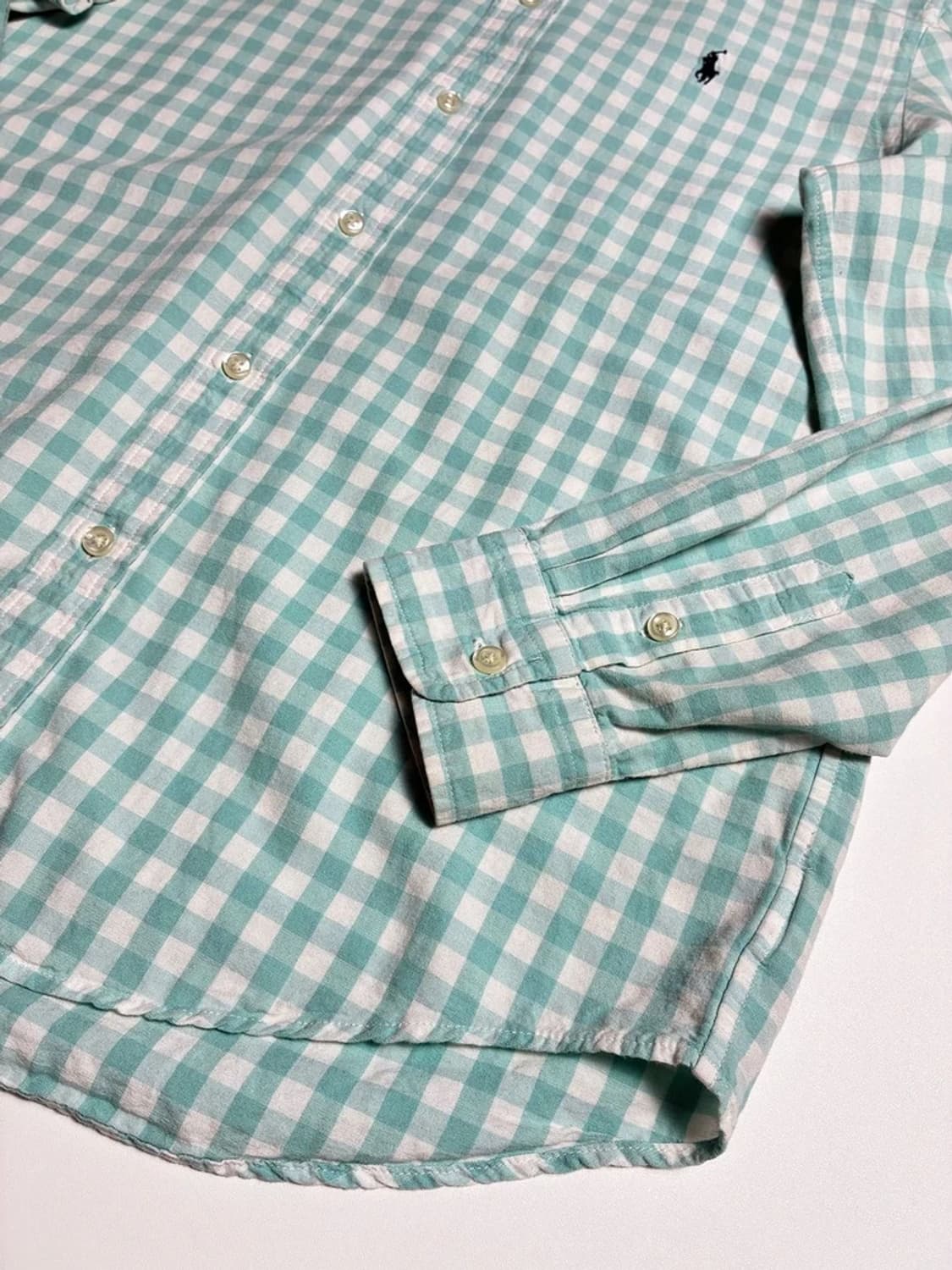 폴로 랄프로렌 민트 깅엄 체크 버튼다운 카라 셔츠 R1339  상품이미지4