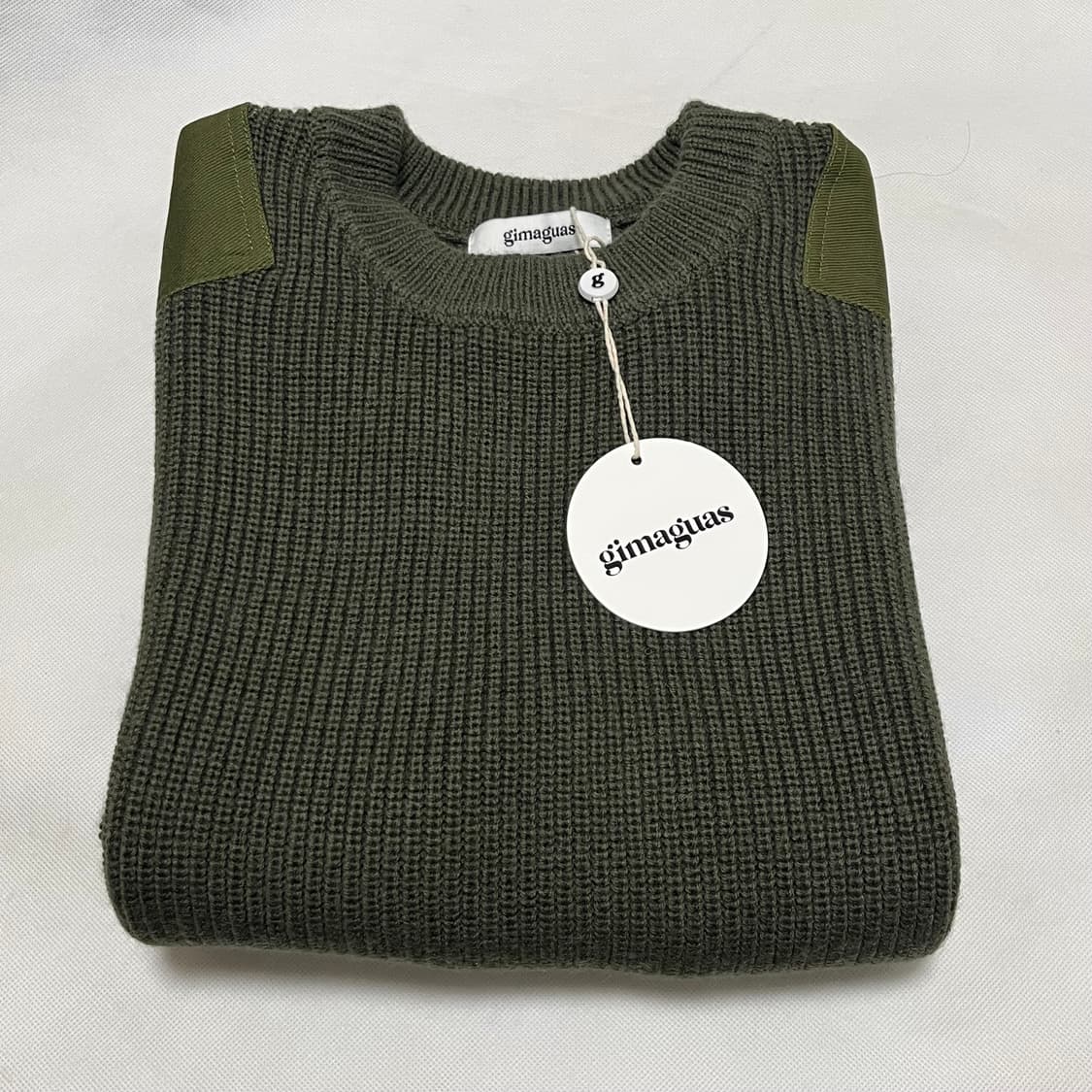 [M,L]기마구아스 Larry 패치 니트/카키 상품이미지4