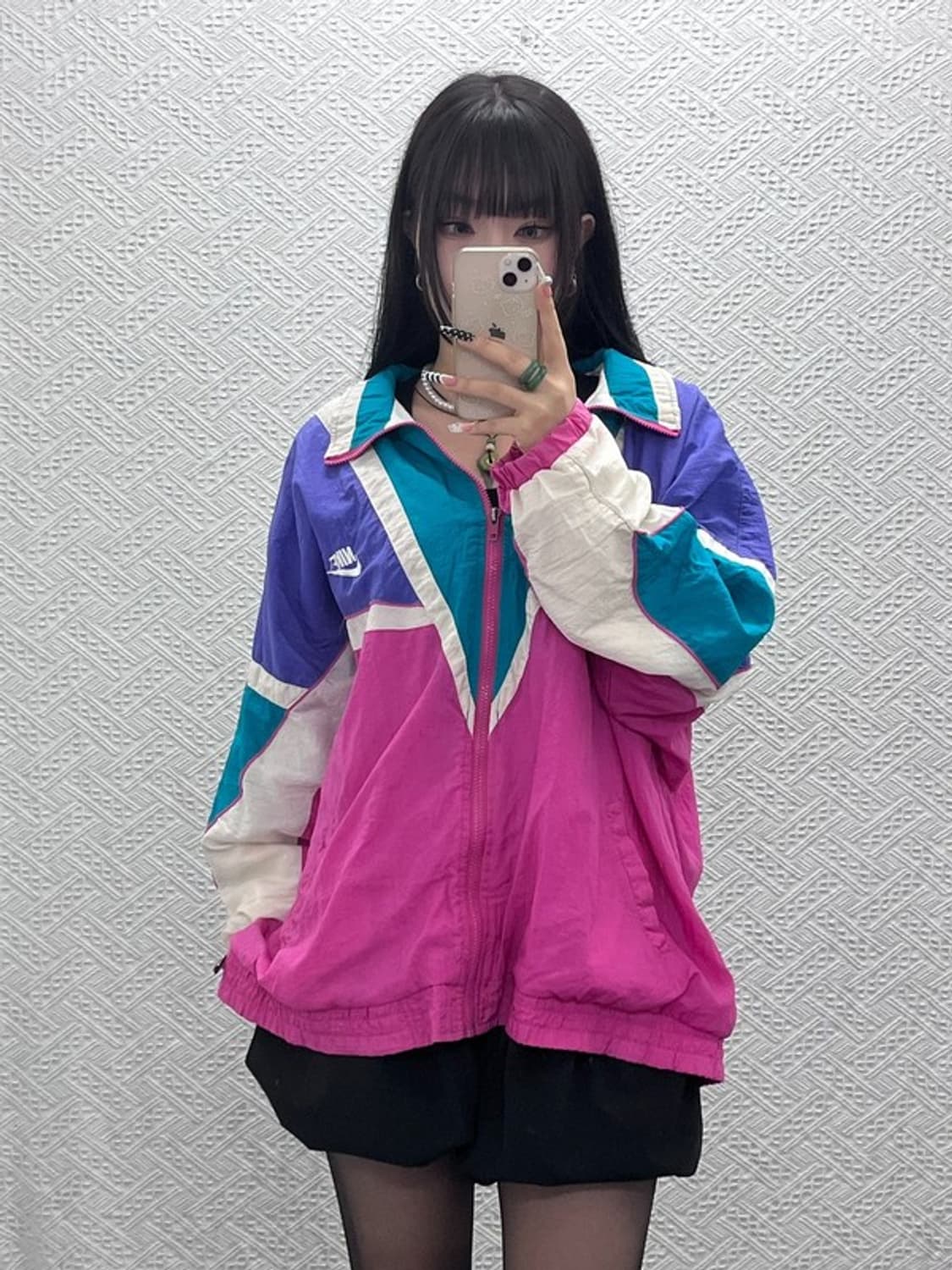 나이키 올드스쿨 레트로 키치 멀티컬러 바람막이 자켓 L C10537 상품이미지2