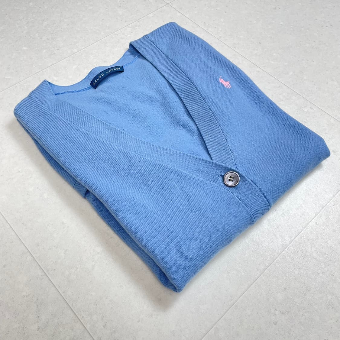 랄프로렌 스카이블루 캐시미어100 브이넥 가디건 상품이미지7