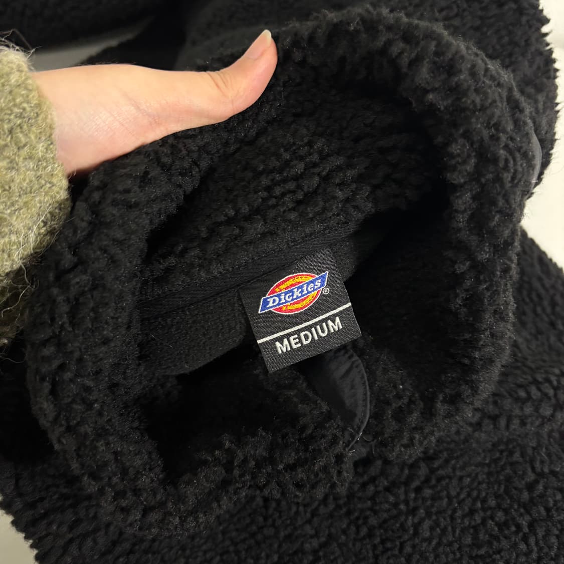 M 95-100 디키즈 블랙 기본로고 플리스자켓 상품이미지3