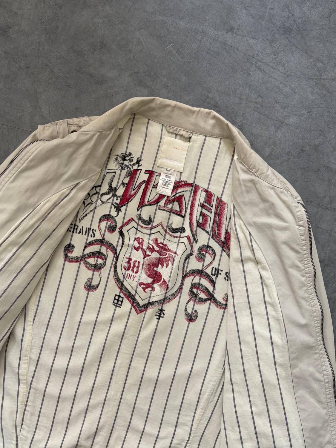 Diesel 디젤 아이보리 코튼 봄버 자켓 상품이미지8